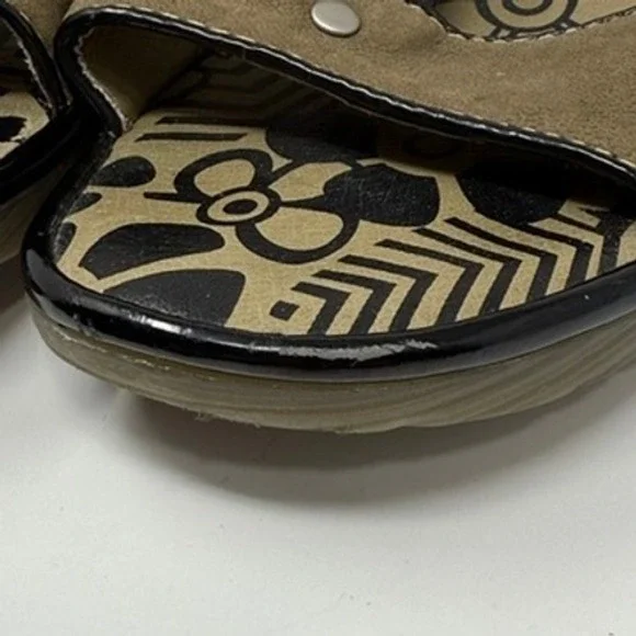 EUC FLY London Odum Brown Suede‎ Leather Wedge Sandals 40